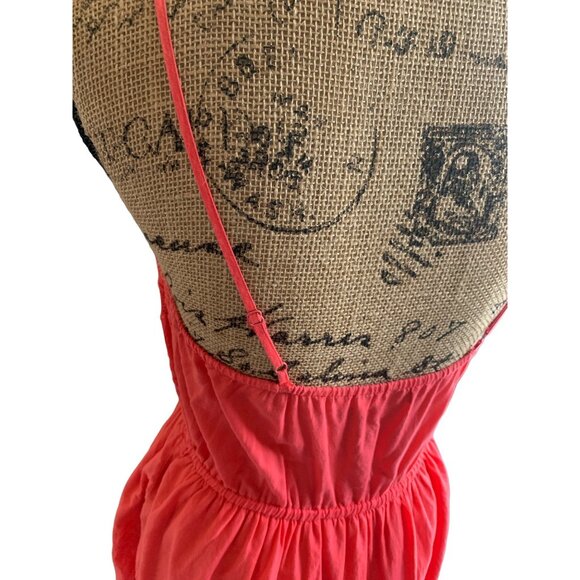 π 2/$30 π Salmon Orange Dress with Lace Bodice from Kimchi Blu sz Medium - Picture 6 of 8